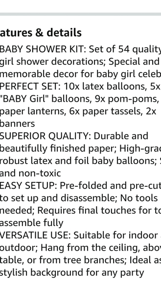 Girl Baby Shower Decorations - Picture 6 of 6